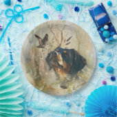 ブリタニースパニエル犬とウッドコック ペーパープレート (パーティー)