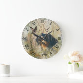 ブリタニースパニエル犬とウッドコック ラージ壁時計 (ホーム)