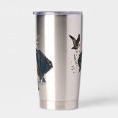 ブリタニースパニエル犬とウッドコック 保温保冷タンブラー (右面)