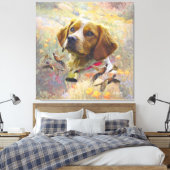 ブリタニースパニエル犬アートフェアサント狩り キャンバスプリント (インサイチュ (寝室))