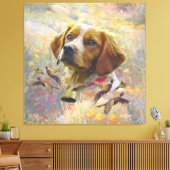 ブリタニースパニエル犬アートフェアサント狩り キャンバスプリント (インサイチュ (リビング))