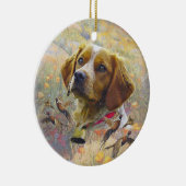 ブリタニースパニエル犬アートフェアサント狩り セラミックオーナメント (右)