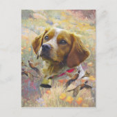 ブリタニースパニエル犬アートフェアサント狩り ポストカード (正面)
