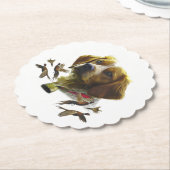 ブリタニースパニエル犬アート、 ペーパーコースター (アングル)