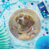 ブリタニースパニエル犬アート、 ペーパープレート (パーティー)