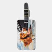 ブリタニースパニエル犬インカーウィンドウ ラゲッジタグ (正面縦)