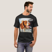 ブリタニースパニエル犬インカーウィンドウ Tシャツ (正面フル)