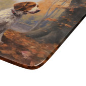 ブリタニースパニエル犬イン紅葉秋インスパイア カッティングボード (角)