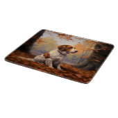 ブリタニースパニエル犬イン紅葉秋インスパイア カッティングボード (角)