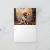 ブリタニースパニエル犬イン紅葉秋インスパイア カード (内部)