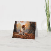 ブリタニースパニエル犬イン紅葉秋インスパイア カード (正面)
