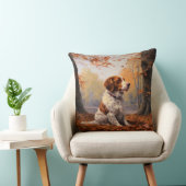 ブリタニースパニエル犬イン紅葉秋インスパイア クッション (椅子)