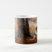 ブリタニースパニエル犬イン紅葉秋インスパイア コーヒーマグカップ (中央)