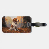 ブリタニースパニエル犬イン紅葉秋インスパイア ラゲッジタグ (裏面横)
