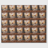 ブリタニースパニエル犬イン紅葉秋インスパイア ラッピングペーパー (フラット)