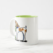 ブリタニースパニエル犬カモフラージブーツ ツートーンマグカップ (正面左)