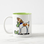 ブリタニースパニエル犬カモフラージブーツ ツートーンマグカップ (左)