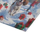 ブリタニースパニエル犬クリスマスフェスティバルスノーシーン カッティングボード (角)