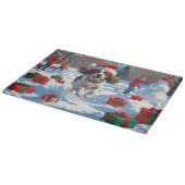 ブリタニースパニエル犬クリスマスフェスティバルスノーシーン カッティングボード (角)