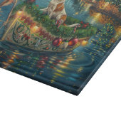 ブリタニースパニエル犬クリスマスフェスティバル航海 カッティングボード (角)