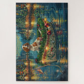 ブリタニースパニエル犬クリスマスフェスティバル航海 ジグソーパズル (縦)