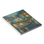 ブリタニースパニエル犬クリスマスフェスティバル航海 ノートパッド (アングル)