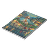 ブリタニースパニエル犬クリスマスフェスティバル航海 ノートパッド (回転)