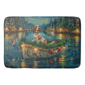 ブリタニースパニエル犬クリスマスフェスティバル航海 バスマット (正面)