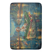 ブリタニースパニエル犬クリスマスフェスティバル航海 バスマット (正面縦)