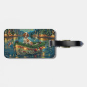 ブリタニースパニエル犬クリスマスフェスティバル航海 ラゲッジタグ (裏面横)