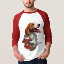 ブリタニースパニエル犬クリスマスプレゼント Tシャツ