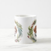 ブリタニースパニエル犬クリスマスリースフェスティバルカップ コーヒーマグカップ (中央)