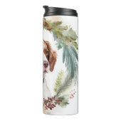 ブリタニースパニエル犬クリスマスリースフェスティバルカップ タンブラー (回転右)