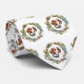 ブリタニースパニエル犬クリスマスリースフェスティバルカップ ネクタイ (ロール)