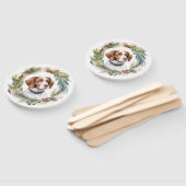 ブリタニースパニエル犬クリスマスリースフェスティバルカップ ハンドファン (組立なし)