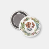 ブリタニースパニエル犬クリスマスリースフェスティバルカップ マグネット (正面/裏面)