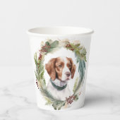 ブリタニースパニエル犬クリスマスリースフェスティバルカップ 紙コップ (裏面)