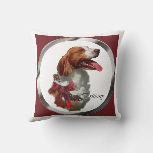 ブリタニースパニエル犬クリスマス クッション (裏面)