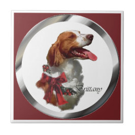 ブリタニースパニエル犬クリスマス タイル