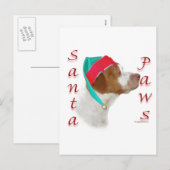 ブリタニースパニエル犬サンタポーズ シーズンポストカード (正面/裏面)