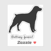 ブリタニースパニエル犬シルエットドッグブリードビニール シール (シート)