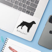 ブリタニースパニエル犬シルエットドッグブリードビニール シール (ノートパソコンとiPhone)