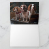 ブリタニースパニエル犬スノウィースリークリスマスデコール カード (内部)