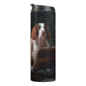 ブリタニースパニエル犬スノウィースリークリスマスデコール タンブラー (回転右)