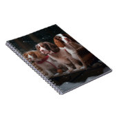 ブリタニースパニエル犬スノウィースリークリスマスデコール ノートブック (右側)