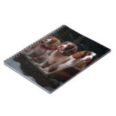 ブリタニースパニエル犬スノウィースリークリスマスデコール ノートブック (左側)