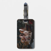 ブリタニースパニエル犬スノウィースリークリスマスデコール ラゲッジタグ (裏面縦)