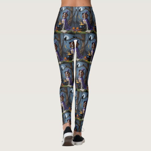 ブリタニースパニエル犬ドッグお洒落ハロウィン絵を描ズ レギンス (裏面)