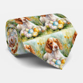 ブリタニースパニエル犬ドッグとイースターエッグホリデー ネクタイ (ロール)