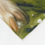 ブリタニースパニエル犬ドッグとイースターエッグホリデー フリースブランケット (角)